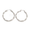 304 Stainless Steel Twist Ring Hoop Earrings for Women EJEW-U022-14P-1