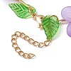 Acrylic Flower & Glass Pearl Charm Bracelets BJEW-JB10054-03-4