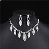 Horse Eye Rhinestone Pendant Necklaces & Stud Dangle Earrings Sets for Women WG365F8-01-1