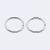 Rhodium Plated 925 Sterling Silver Open Jump Rings STER-F036-02P-0.9x7mm-2