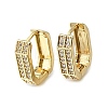 Brass Micro Pave Clear Cubic Zirconia Huggie Hoop Earrings EJEW-G473-09G-4