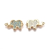 Brass Micro Pave Cubic Zirconia Normal Links ZIRC-K081-93G-01-1