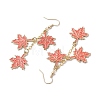 Maple Leaf Alloy Enamel Dangle Earrings EJEW-JE06093-4