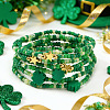 7Pcs 3 Styles Saint Patrick's Day Glass Seed Bead Stretch Bracelets RL8024-1-2