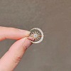 Moon & Sun 925 Sterling Silver Micro Pave Clear Cubic Zirconia Cuff Rings FS-WG70442-02-4