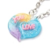 2Pcs Valentine's Day Couple Heart Charm Keychain KEYC-JKC00393-4