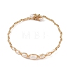 Natural Cultured Freshwater Pearl Rice Graduated Beaded Wire Wrapped Brass Cuff Bangles for Women BJEW-JB14302-3