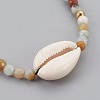 Natural Flower Amazonite Braided Bead Bracelets BJEW-JB04079-01-2