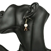 Natural Mixed Stone & Natural Cultured Freshwater Pearl Beads Dangle Earrings EJEW-JE06984-5