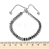 304 Stainless Steel Pave Horse Eye Jet Rhinestone Slider Bracelets for Women BJEW-G779-01P-5