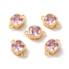 Real 18K Gold Plated Brass Cubic Zirconia Links Connectors KK-M243-04G-04-1