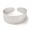 304 Stainless Steel Textured Cuff Bangles for Women BJEW-L682-016P-1