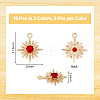 16Pcs 2 Colors Brass Micro Pave Cubic Zirconia Pendants KK-DC0003-35-2