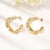304 Stainless Steel Twist C-Shaped Stud Earrings EJEW-A139-01G-1