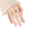 Star Moon Rotatable Open Ring for Women PW-WG4E599-02-3