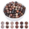 Natural Petrified Wood Round Bead Strands G-AR0001-62-1