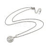 Brass Micro Pave Clear Zirconia Pendant Necklace for Women NJEW-B100-05P-2