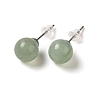 Natural Green Aventurine Stud Earrings X-G-B075-02P-02-1