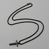 Stainless Steel Cross Pendant Necklace with Box Chains NJEW-WH0016-48EB-2