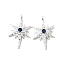 925 Sterling Silver Capri Blue Rhinestone Pendants STER-K188-03S-1