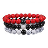 Volcano Stone Black Matte Black Gallstone Wood Beads Bracelet Set Combination Hip Hop Elastic Bracelet Bracelet Bracelet WQ1083-5-1