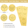 CRASPIRE 40 Sheets 4 Styles Self Adhesive Gold Foil Embossed Stickers DIY-CP0010-39-2