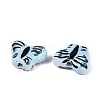 Hand Painted Butterfly Porcelain Beads PORC-Q006-05D-2