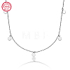 925 Sterling Silver Flat Round Pendant Necklaces for Women NW7727-3-1