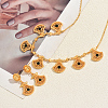 Ethnic Style Brass Micro Pave Cubic Zirconia Filigree Fan Pendant Necklace & Stud Earrings Sets for Women KU3704-1