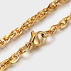 Boy's 304 Stainless Steel Long Double Link Chain Necklaces STAS-L127-11-3