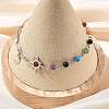 7 Chakra Gemstone Beaded Chain & 304 Stainless Steel Paperclip Chain Bracelets BJEW-JB14411-01-2