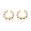 Brass Pave Cubic Zirconia Cuff Earrings EJEW-T049-03A-G-2
