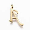 304 Stainless Steel Alphabet Pendants STAS-F129-G-3