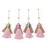 Cotton & Glass Angel Pendant Decorations HJEW-JM04649-2