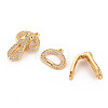 Brass Micro Pave Clear Cubic Zirconia Fold Over Clasps KK-S354-304-NF-3