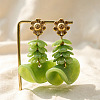 304 Stainless Steel & Acrylic Dangle Stud Earrings for Women WG52DC4-01-1