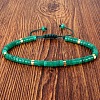 Dyed Natural White Jade Heishi Beads Adjustable Braided Bracelets for Men Women BX7041-8-1