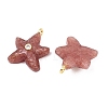 Natural Strawberry Quartz Pendants G-H353-01G-04-2