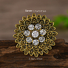 Vintage Flower Middle Eastern Style Zinc Alloy with Rhinestone Finger Rings TH0297-1-4