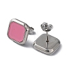 6 Pair 2 Color Square Acrylic Stud Earrings EJEW-A024-03A-4