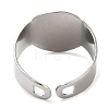 Tarnish Resistant 304 Stainless Steel Open Cuff Ring Findings STAS-R123-14P-3