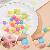 60Pcs 10 Colors Luminous Silicone Beads SIL-FH0001-02-5