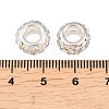 Polymer Clay Rhinestone European Large Hole Beads with Silver Color Plated Brass Cores X-FPDL-R002-15-3