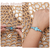 6Pcs 6 Styles Alloy Synthetic Turquoise Cuff Bangles for Women BJEW-ME0001-18-3