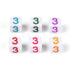 Opaque Acrylic European Large Hole Beads SACR-N020-01A-04-2