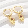 Brass Cubic Zirconia Hoop Earrings EJEW-Q015-01G-7