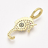 Brass Micro Pave Cubic Zirconia Pendants ZIRC-T006-42G-2