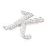 Brass Micro Pave Clear Cubic Zirconia Pendants CU-CBA8481-01P-K-2