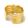 Ion Plating(IP) Grooved Wide 304 Stainless Steel Cuff Bangles for Women BJEW-B104-22G-3