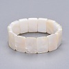 Natural White Shell Mother of Pearl Shell Stretch Bracelets BJEW-P261-C01-2